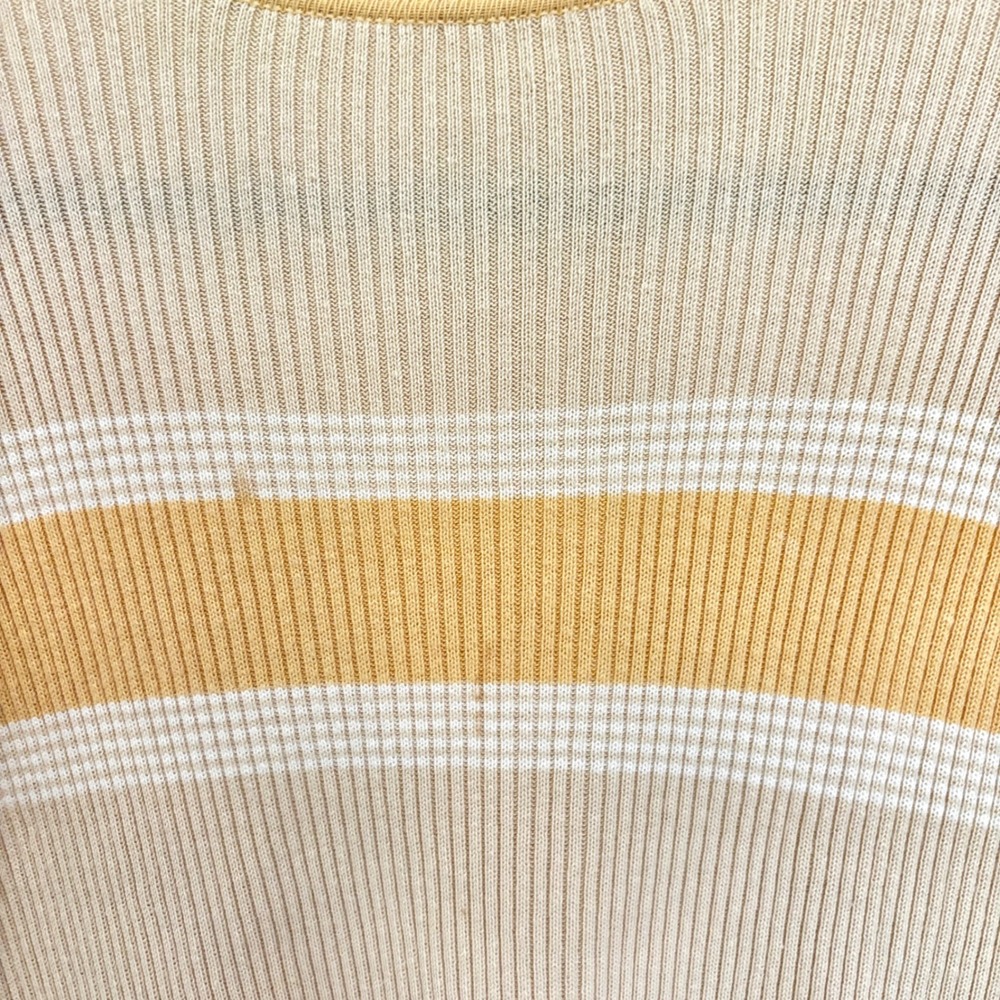 Yellow & Cream Color-Block Ribbed Knit Top - Picture 2 of 6
